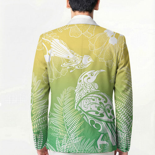 Aotearoa Maori Mahuru Tui With Pikawakawa Blazer Spring Time