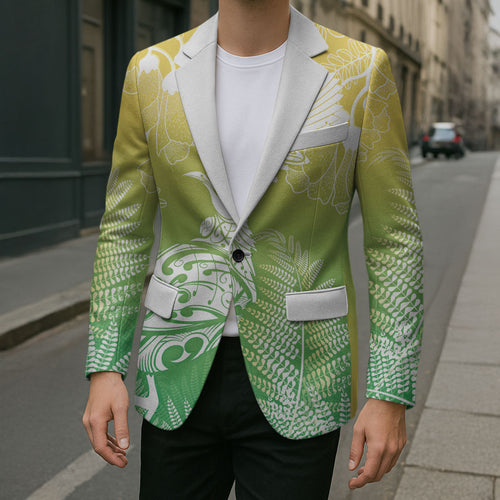Aotearoa Maori Mahuru Tui With Pikawakawa Blazer Spring Time