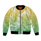 Aotearoa Maori Mahuru Tui With Pikawakawa Bomber Jacket Spring Time