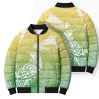 Aotearoa Maori Mahuru Tui With Pikawakawa Bomber Puffer Jacket Spring Time