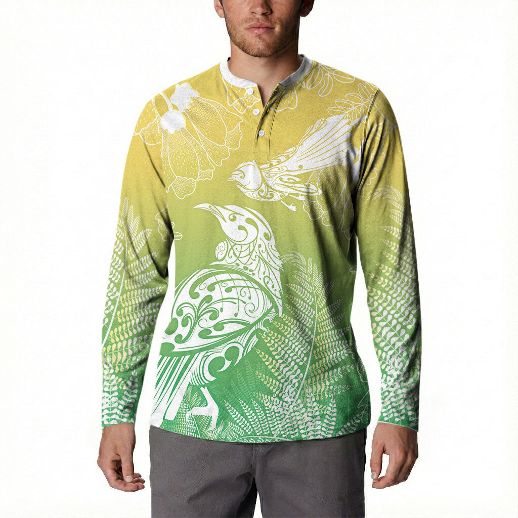 Aotearoa Maori Mahuru Tui With Pikawakawa Button Sweatshirt Spring Time