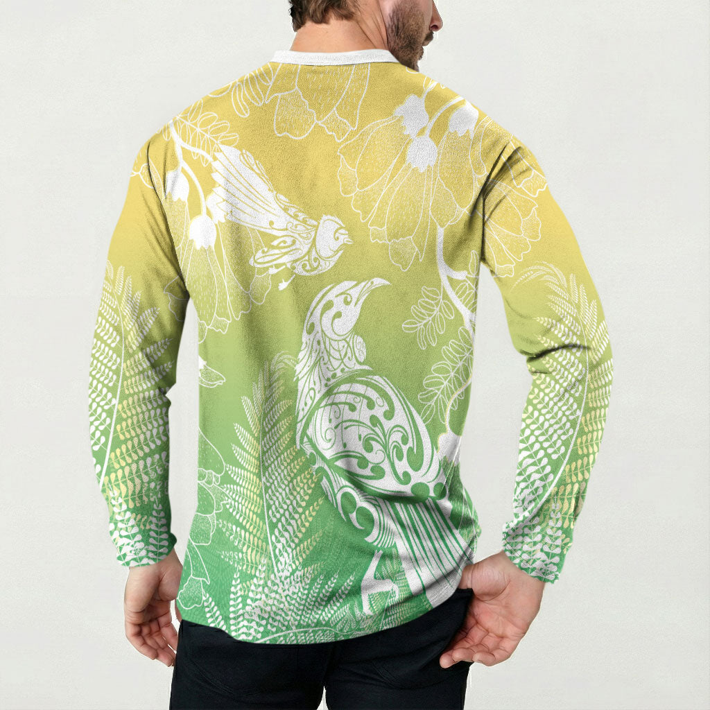 Aotearoa Maori Mahuru Tui With Pikawakawa Button Sweatshirt Spring Time