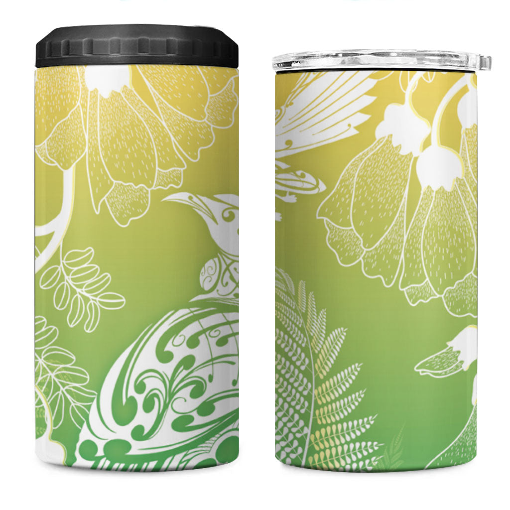 Aotearoa Maori Mahuru Tui With Pikawakawa 4 in 1 Can Cooler Tumbler Spring Time