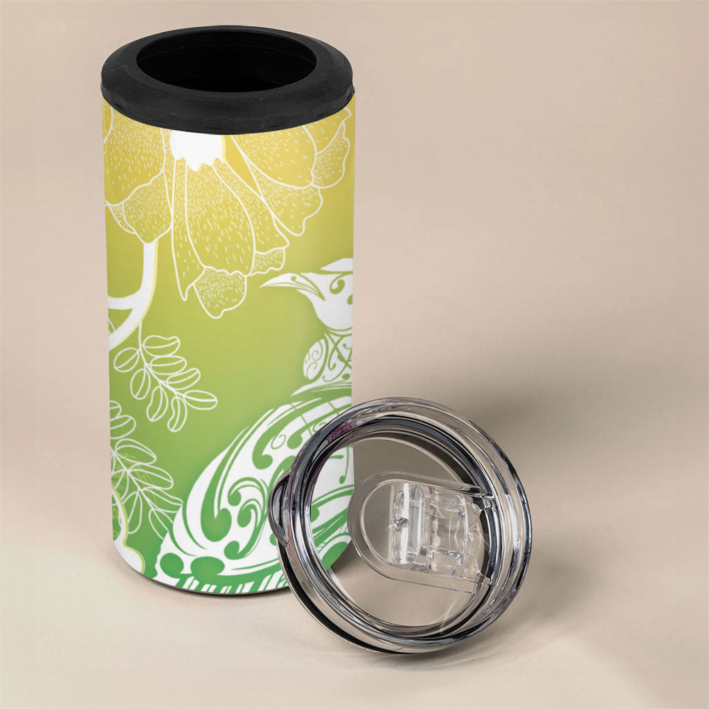 Aotearoa Maori Mahuru Tui With Pikawakawa 4 in 1 Can Cooler Tumbler Spring Time