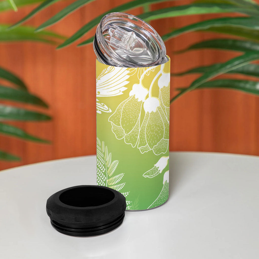 Aotearoa Maori Mahuru Tui With Pikawakawa 4 in 1 Can Cooler Tumbler Spring Time