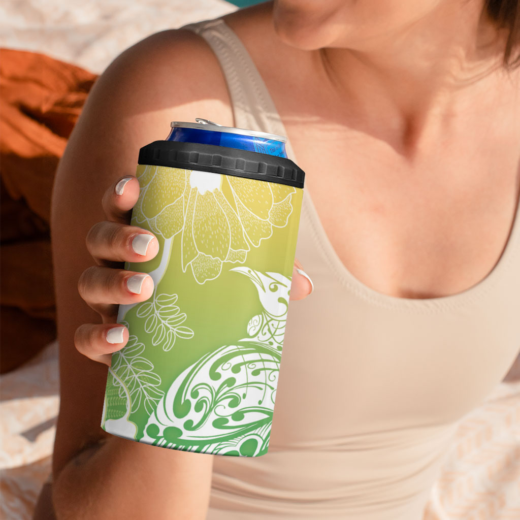 Aotearoa Maori Mahuru Tui With Pikawakawa 4 in 1 Can Cooler Tumbler Spring Time