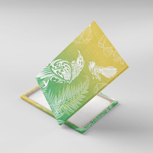 Aotearoa Maori Mahuru Tui With Pikawakawa Canvas Wall Art Spring Time