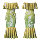 Aotearoa Maori Mahuru Tui With Pikawakawa Couples Matching Mermaid Dress and Hawaiian Shirt Spring Time