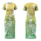 Aotearoa Maori Mahuru Tui With Pikawakawa Couples Matching Short Sleeve Bodycon Dress and Hawaiian Shirt Spring Time