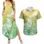 Aotearoa Maori Mahuru Tui With Pikawakawa Couples Matching Summer Maxi Dress and Hawaiian Shirt Spring Time