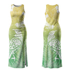 Aotearoa Maori Mahuru Tui With Pikawakawa Couples Matching Tank Maxi Dress and Hawaiian Shirt Spring Time