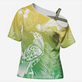 Aotearoa Maori Mahuru Tui With Pikawakawa Cross Shoulder Shirt Spring Time