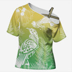Aotearoa Maori Mahuru Tui With Pikawakawa Cross Shoulder Shirt Spring Time