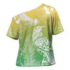 Aotearoa Maori Mahuru Tui With Pikawakawa Cross Shoulder Shirt Spring Time