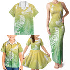 Aotearoa Maori Mahuru Tui With Pikawakawa Family Matching Tank Maxi Dress and Hawaiian Shirt Spring Time