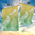 Aotearoa Maori Mahuru Tui With Pikawakawa Garden Flag Spring Time