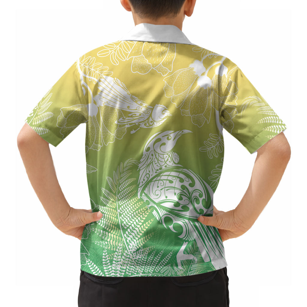 Aotearoa Maori Mahuru Tui With Pikawakawa Hawaiian Shirt Spring Time