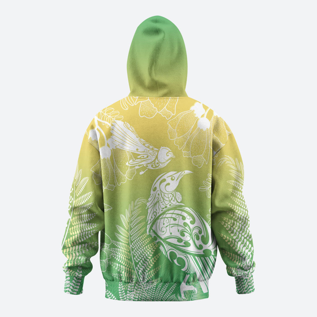 Aotearoa Maori Mahuru Tui With Pikawakawa Hoodie Spring Time