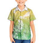 Aotearoa Maori Mahuru Tui With Pikawakawa Kid Hawaiian Shirt Spring Time