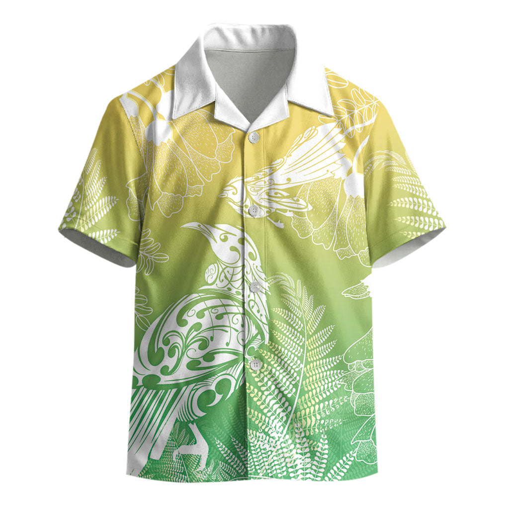 Aotearoa Maori Mahuru Tui With Pikawakawa Kid Hawaiian Shirt Spring Time