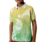 Aotearoa Maori Mahuru Tui With Pikawakawa Kid Polo Shirt Spring Time