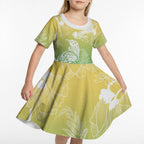 Aotearoa Maori Mahuru Tui With Pikawakawa Kid Short Sleeve Dress Spring Time