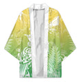 Aotearoa Maori Mahuru Tui With Pikawakawa Kimono Spring Time