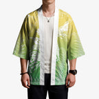 Aotearoa Maori Mahuru Tui With Pikawakawa Kimono Spring Time