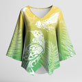 Aotearoa Maori Mahuru Tui With Pikawakawa Kimono Sleeve Blouse Spring Time