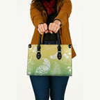 Aotearoa Maori Mahuru Tui With Pikawakawa Leather Bag Spring Time