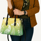 Aotearoa Maori Mahuru Tui With Pikawakawa Leather Bag Spring Time