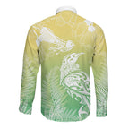 Aotearoa Maori Mahuru Tui With Pikawakawa Long Sleeve Button Shirt Spring Time