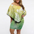 Aotearoa Maori Mahuru Tui With Pikawakawa Off Shoulder Short Dress Spring Time