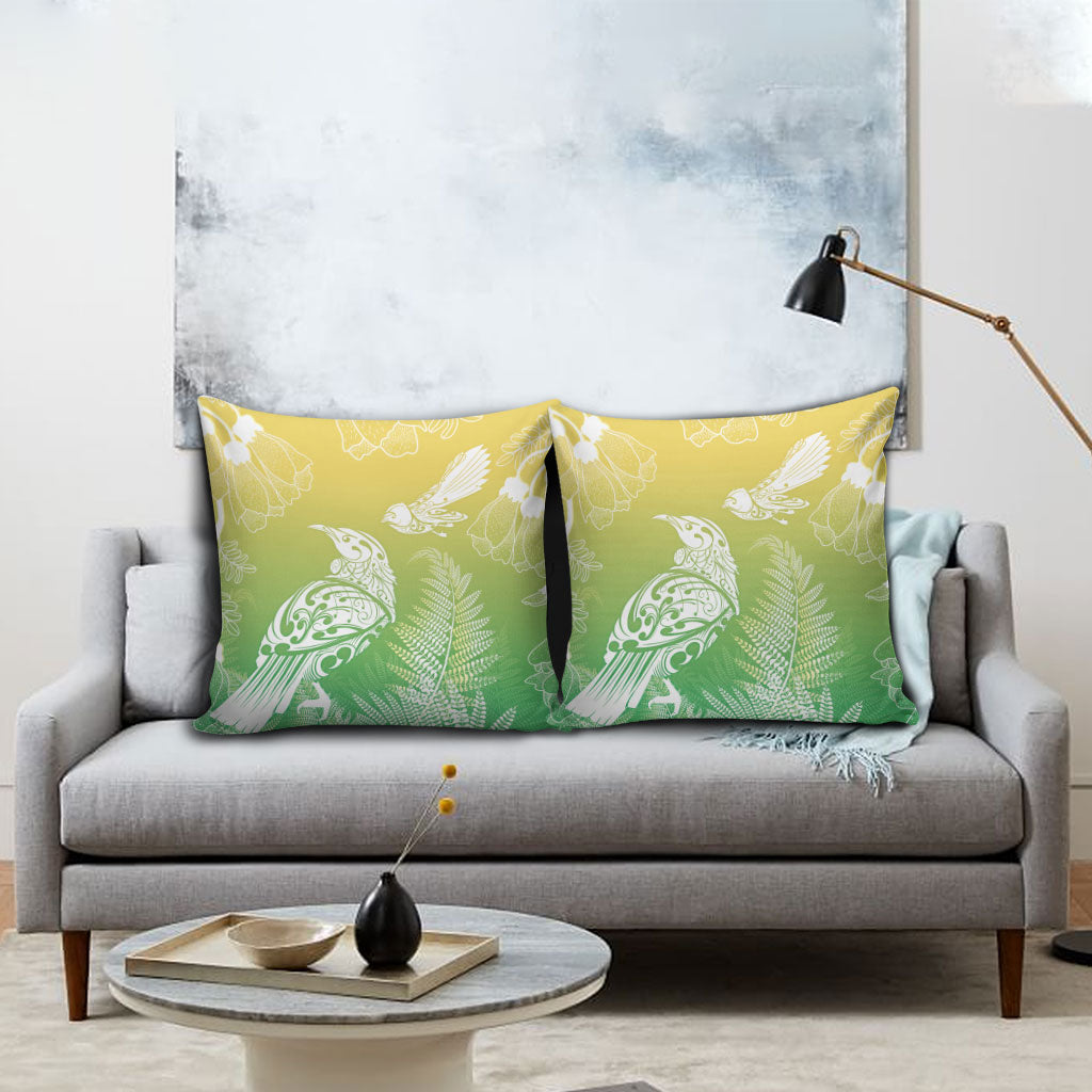 Aotearoa Maori Mahuru Tui With Pikawakawa Pillow Cover Spring Time