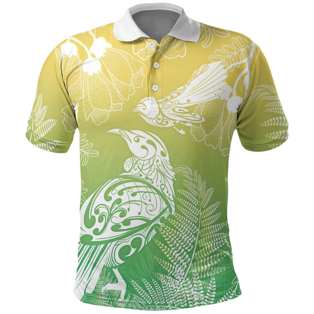 Aotearoa Maori Mahuru Tui With Pikawakawa Polo Shirt Spring Time
