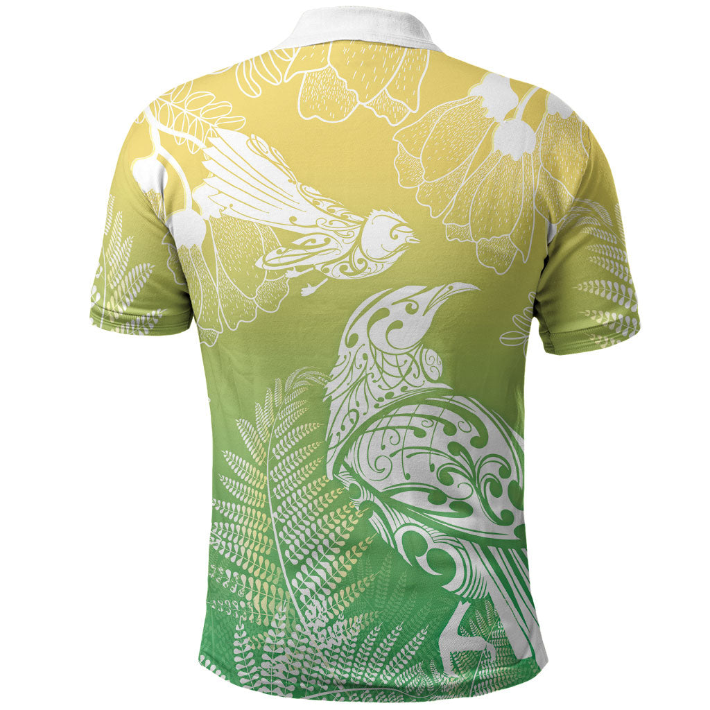 Aotearoa Maori Mahuru Tui With Pikawakawa Polo Shirt Spring Time