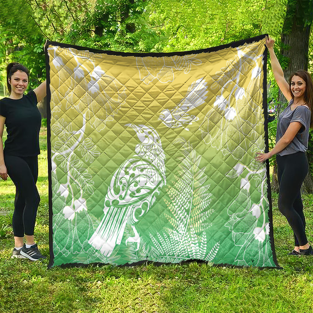 Aotearoa Maori Mahuru Tui With Pikawakawa Quilt Spring Time