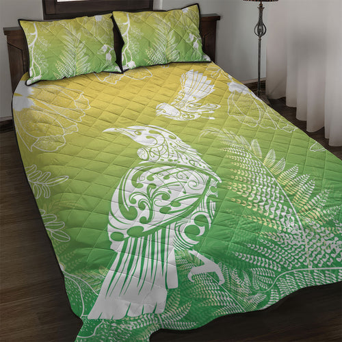 Aotearoa Maori Mahuru Tui With Pikawakawa Quilt Bed Set Spring Time
