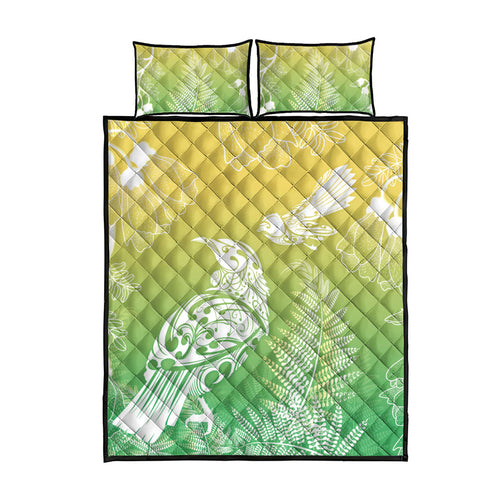 Aotearoa Maori Mahuru Tui With Pikawakawa Quilt Bed Set Spring Time