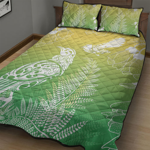 Aotearoa Maori Mahuru Tui With Pikawakawa Quilt Bed Set Spring Time