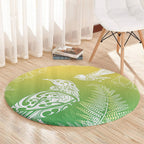 Aotearoa Maori Mahuru Tui With Pikawakawa Round Carpet Spring Time