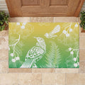 Aotearoa Maori Mahuru Tui With Pikawakawa Rubber Doormat Spring Time