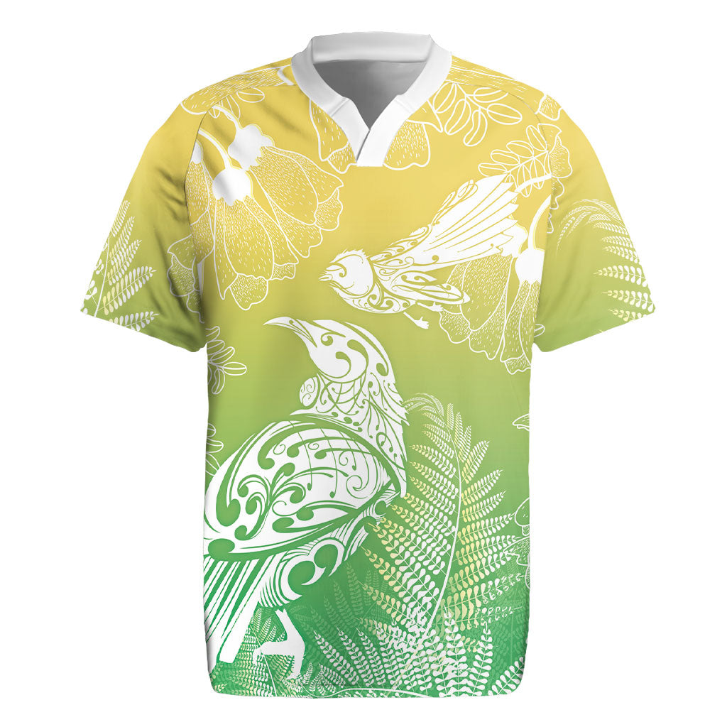 Aotearoa Maori Mahuru Tui With Pikawakawa Rugby Jersey Spring Time