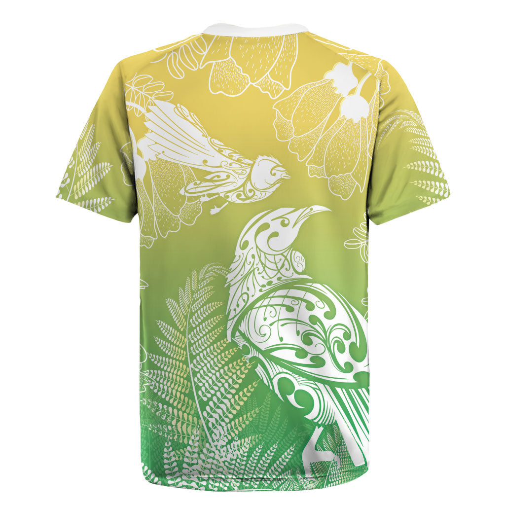 Aotearoa Maori Mahuru Tui With Pikawakawa Rugby Jersey Spring Time
