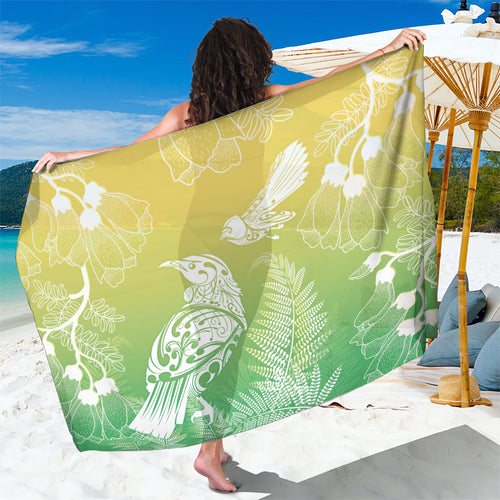 Aotearoa Maori Mahuru Tui With Pikawakawa Sarong Spring Time