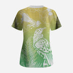 Aotearoa Maori Mahuru Tui With Pikawakawa Scrub Top Spring Time
