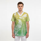 Aotearoa Maori Mahuru Tui With Pikawakawa Scrub Top Spring Time