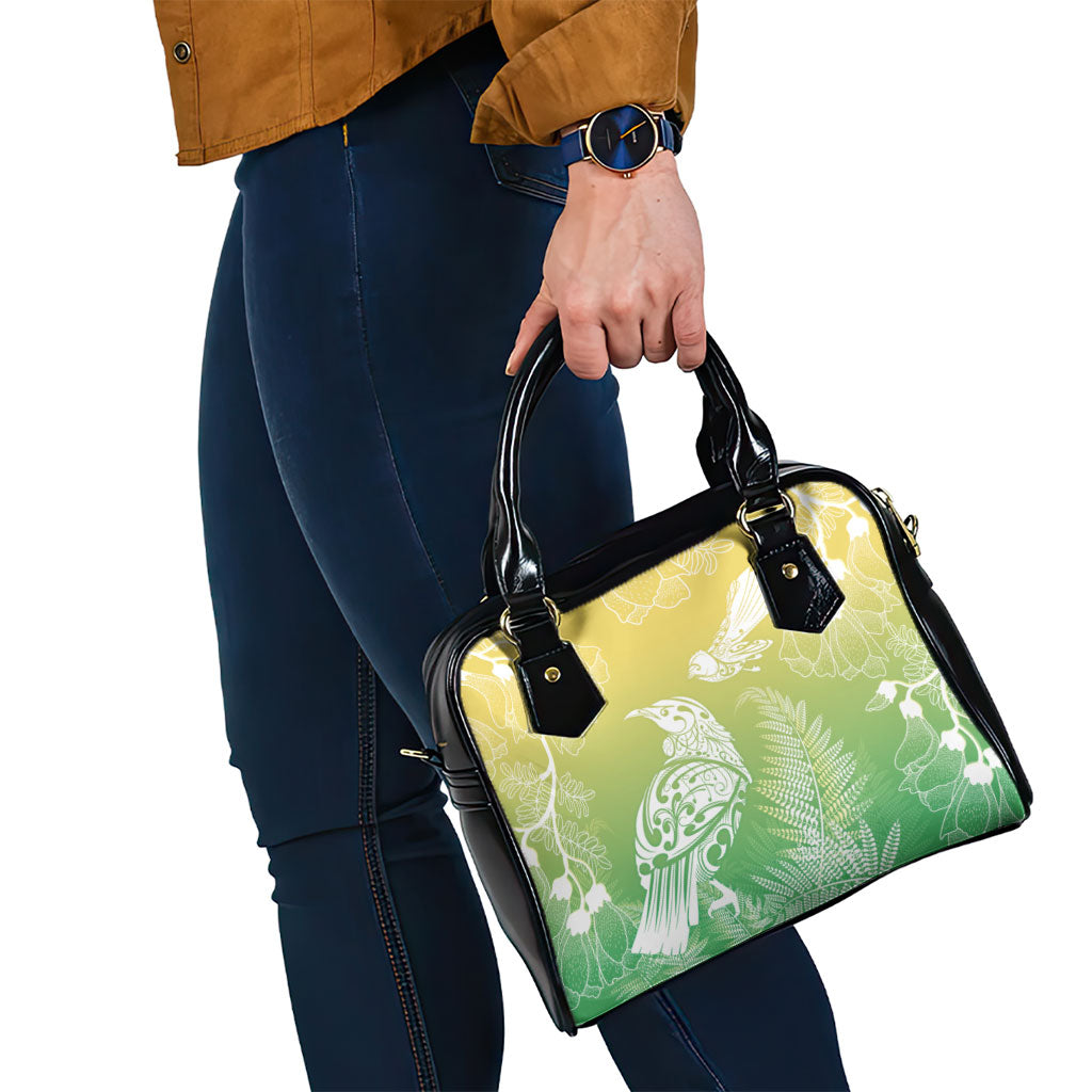 Aotearoa Maori Mahuru Tui With Pikawakawa Shoulder Handbag Spring Time