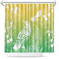 Aotearoa Maori Mahuru Tui With Pikawakawa Shower Curtain Spring Time