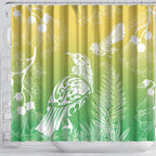 Aotearoa Maori Mahuru Tui With Pikawakawa Shower Curtain Spring Time